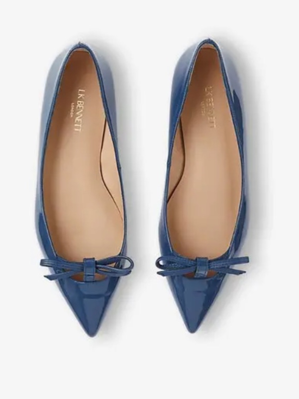 🌸LK BENNETT🌸 Lynne Leather Ballet Flats In Blue Size: 39